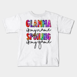 Tie Dye Glamma Is My Name Spoiling Is My Game Mothers Day Kids T-Shirt